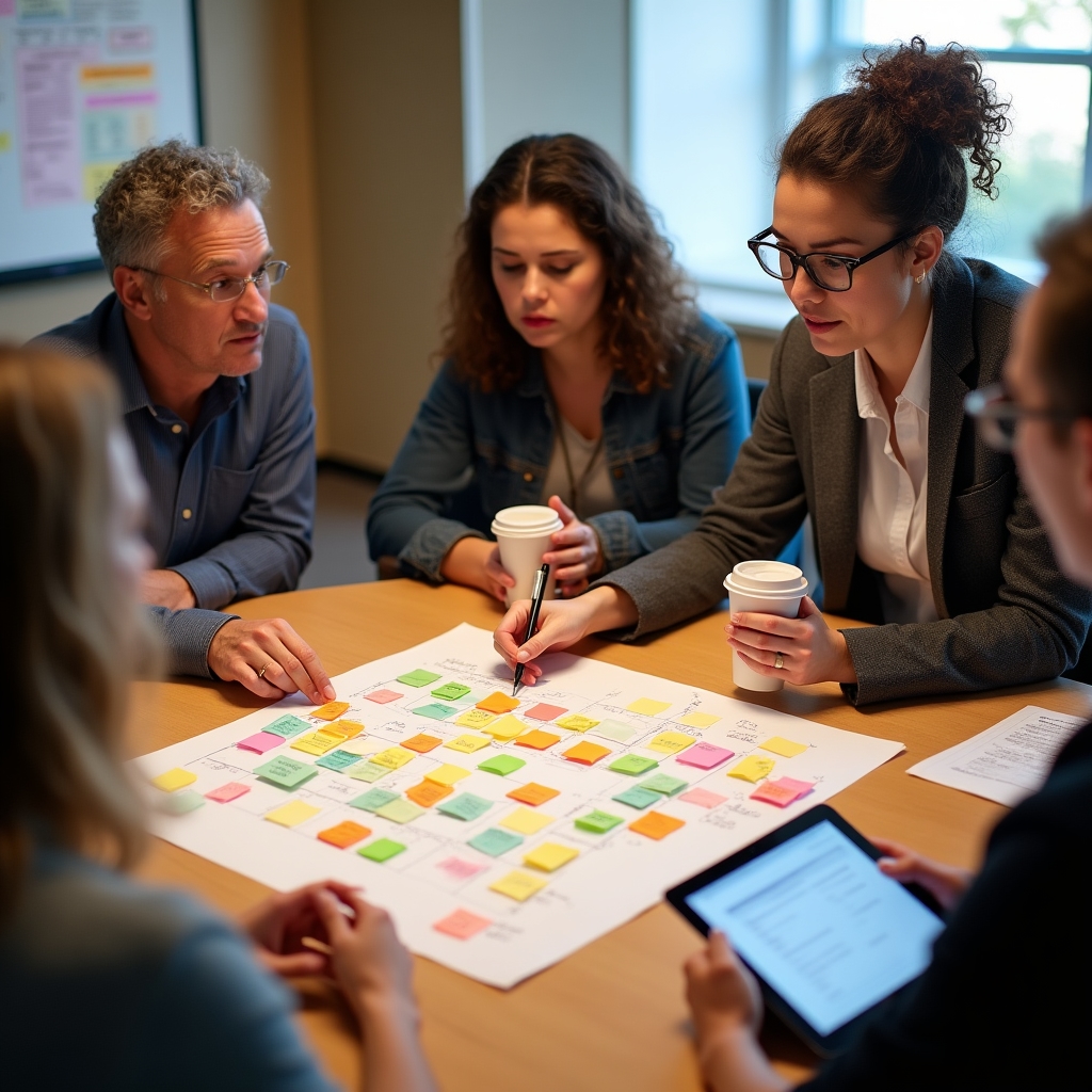 Facilitator and participants collaboratively planning session topics based on group interests and questions